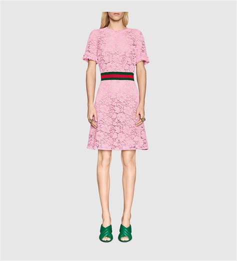 gucci dress green pink|Gucci lace dress.